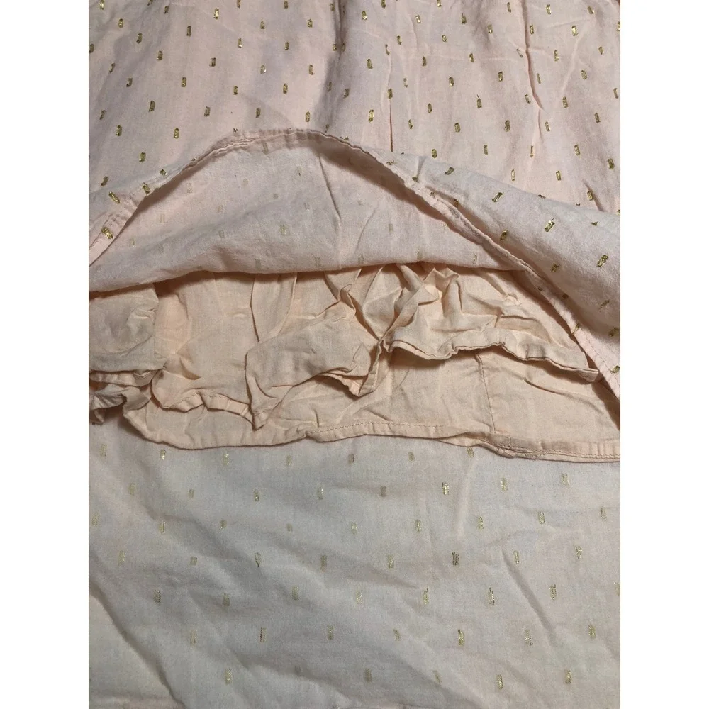 5/$25 Old Navy High Low Dress Small 6-7 Pink Gold Metallic Foil Sleeveless Boho